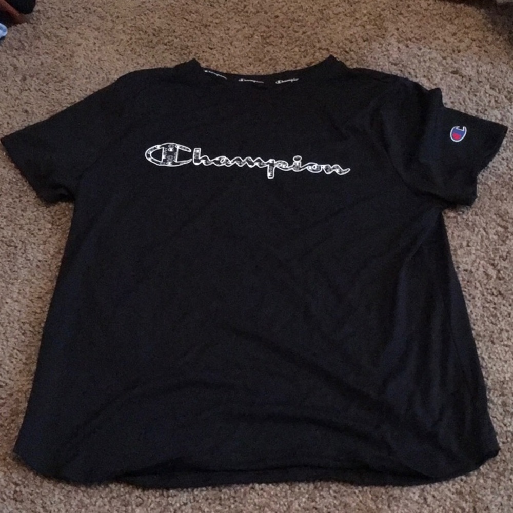 Black champion tee